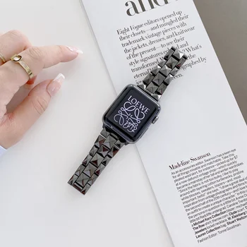 Керамический Ремешок для Apple Watch band браслет цепочка для Iwatch87654321SE Ultra 38 40 41 44 45 42 мм мужские и женские бусины наручный ремень