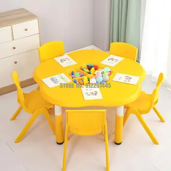 Многофункциональный детский пластиковый лоток для воды с песком, стол и стул для детского сада, игрушечный столик из строительных блоков, детский космический песок