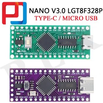Nano V3.0 LGT8F328P CH9340C/HT42B534-1 SOP16 Для Arduino LGT8F328P-LQFP32 MiniEVB TYPE-C MICRO USB Совместим с ATMEGA328