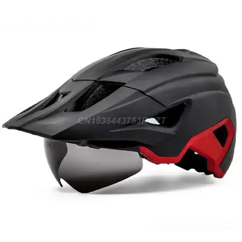 Велосипедный шлем для горных дорог, Магнитные очки, шлем с сеткой от насекомых, Съемный объектив, козырек, Мотоциклетный шлем Capacete Ciclismo