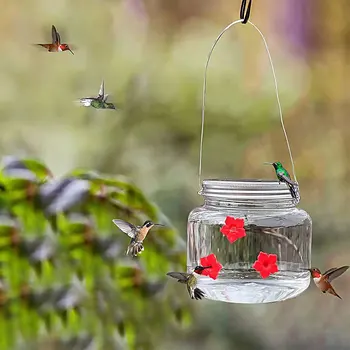 1 шт. Кормушка для колибри в банке Masn, Садовая бутылка, стеклянные кормушки, принадлежности для птиц