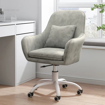 Современные стулья для домашнего офиса Nordic Creative Офисная мебель Со спинкой Компьютерное кресло с подъемником Поворотное кресло Мягкая подушка Игровой стул