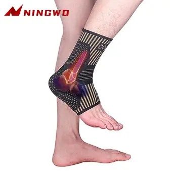 1 шт. медные нейлоновые подтяжки для лодыжек, поддерживающие спортивные компрессионные рукава для лодыжек, носки для баскетбола, бега, пеших прогулок