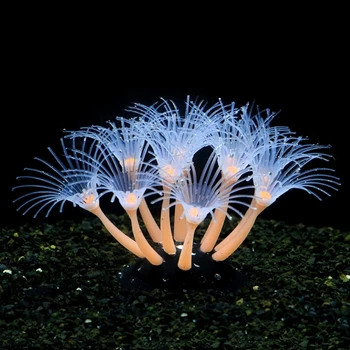 Силиконовые светящиеся искусственные коралловые аквариумные украшения для террариума