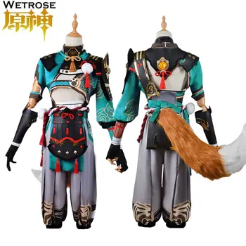 【Wetrose】В наличии Оригинальные Классические костюмы для косплея Genshin Impact Gorou, полный комплект, Фурри, аниме-игра, вечеринка на Хэллоуин