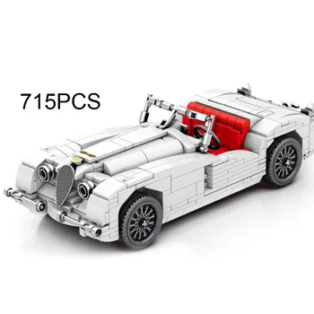 Технический Классический Спортивный автомобиль, строительный блок, модель Jaguars Xk120 Bricks Roadster, Коллекция игрушек для мальчиков, подарки