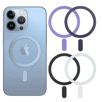 Кольцо-наклейка с магнитной металлической пластиной для беспроводной зарядки Magsafe, автомобильный держатель на магните для iPhone 14 13 12 Pro Max Samsung Universal