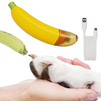 Точилки для ногтей Banana, Электрические Кусачки для ногтей для собак, Перезаряжаемые через USB, Бесшумный Триммер для ухода за кошачьими лапами для домашних животных, инструменты для стрижки ногтей для собак