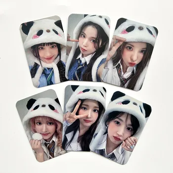 6 шт./компл. Kpop Hot Idol NMIXX MS Panda Мини-Открытка Высокого Качества Polaroid Card Decoration Collection Открытка JIWOO LILY HAEWON BAE