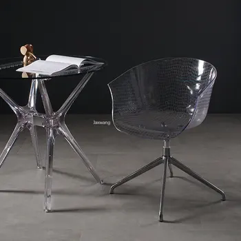 Офисное кресло Nordic, прозрачное компьютерное кресло, мебель для дома, Вращающиеся офисные стулья, дизайнерское пластиковое кресло со спинкой из ПВХ, D