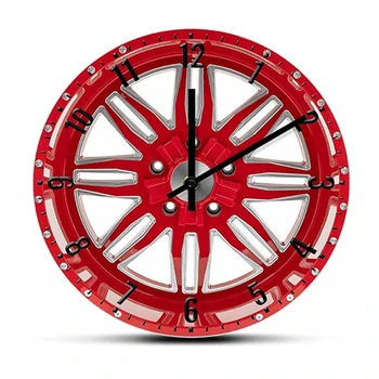 3D гаражные настенные часы Креативные часы на ободе шины Бесшумная резиновая шестерня Декоративные часы для автомехаников Автолюбителей