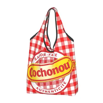 Хозяйственная сумка для свиней Cochonou из вторичной переработки, женская сумка-тоут, портативные продуктовые сумки для покупок