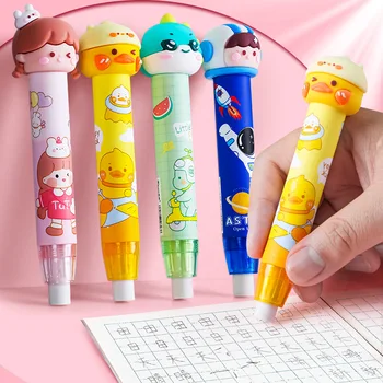 Ластик в форме мультфильма, ученики могут нажимать на карандаш, Ластик для детского прекрасного ластика для девочек без крошек