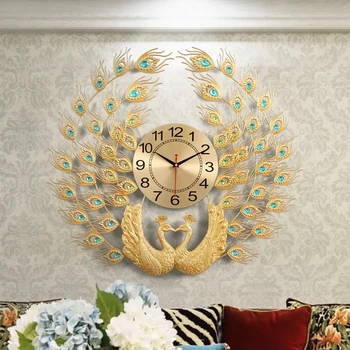Подвесная Золотая фреска Большие 3d Настенные часы с цифровыми стрелками Кухонные Настенные часы Механизм для гостиной Duvar Saati Home Design YX50WC