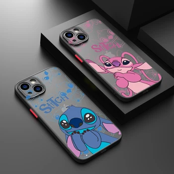 Disney Cute Stitch Для iPhone 14 13 12 11 Pro Max XS Max X XR 7 8 Plus 6S 5S Матовый Полупрозрачный Чехол Для Телефона