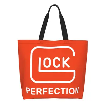 Изготовленная на заказ тактическая сумка для покупок Glock Shooting Sports, холщовая сумка для женщин, моющаяся, сумки для покупок в продуктовых магазинах большой емкости