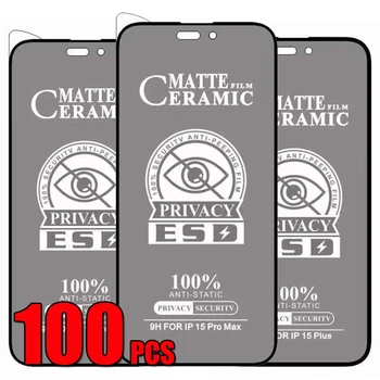 100шт ESD Privacy Ceramics Антишпионская Пленка HD Матовая Защитная Пленка Для Экрана Для iPhone 15 Pro Max 14 Plus 13 Mini 12 11 XS XR X 8 7 SE