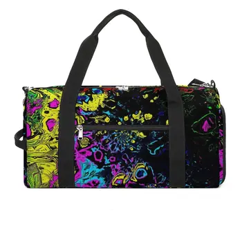 Красочные спортивные сумки с брызгами краски, спортивная сумка для путешествий с абстрактным рисунком, Забавные сумки, женская портативная сумка для фитнеса на заказ