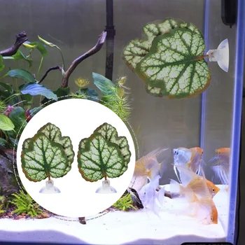 2 шт. Листья для озеленения аквариума, игрушки для ползания в аквариумных листьях, украшающие пластиковые террариумы для рептилий